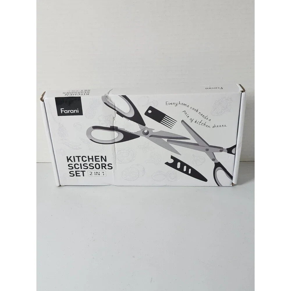 Multifunctional Kitchen Shears Set - 2 Pack Kitchen Scissors, All Purpose
